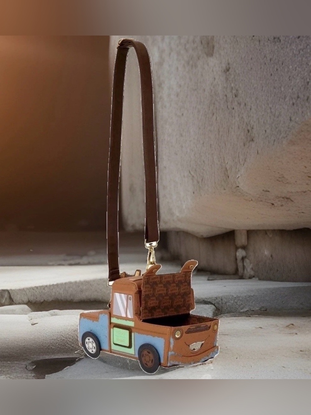 NEW w Tag CARS 20th Anniversary Loungefly Disney Pixar MATER Crossbody Tow Truck - Picture 3 of 5